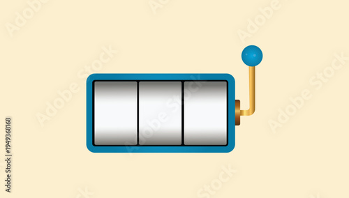 Slot machine lever icon casino game button handle gambling control symbol vector illustration design element
