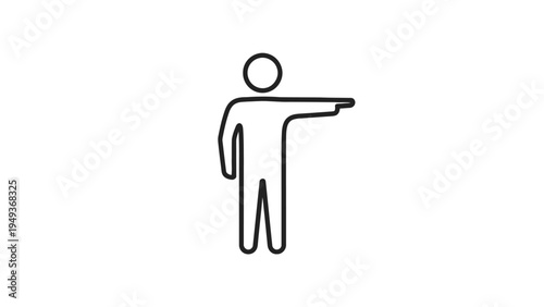 Simple Stick Figure Pointing.