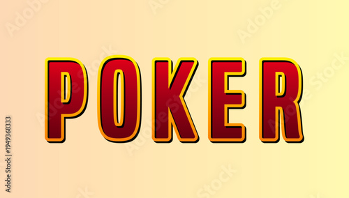Poker typography casino gambling card game title banner gaming entertainment vector illustration design element