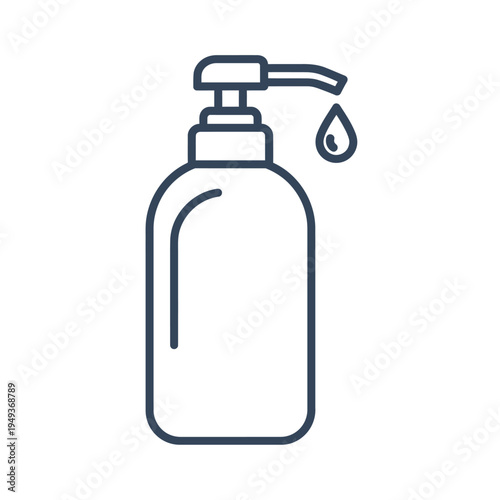 Hand sanitizer bottle with pump.