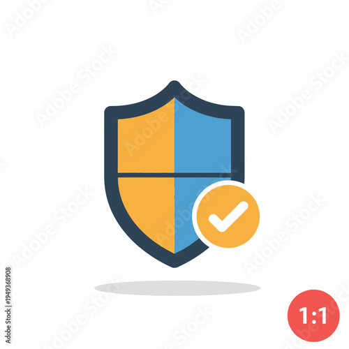 Shield icon with check mark.