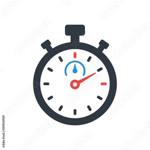Stopwatch timer with red hand.
