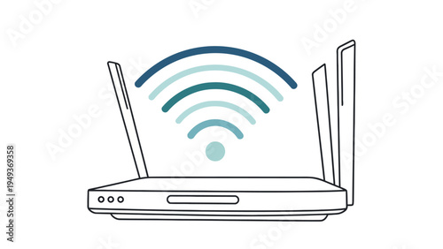 Wireless Router Device Illustration.