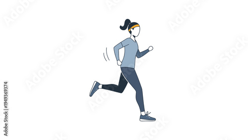 Woman Running in Sportswear.