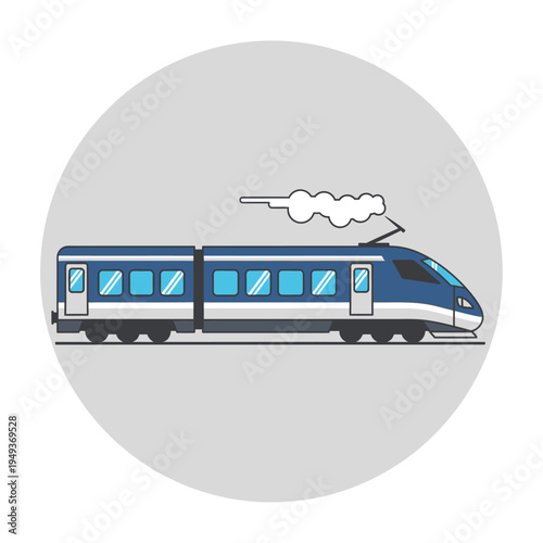 Modern Electric Train Transportation Vehicle.