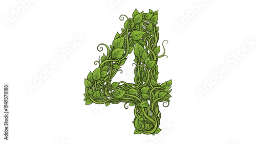 Green Floral Number Four.