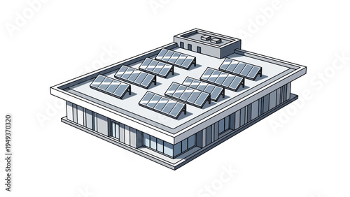 Industrial Building with Solar Panels.
