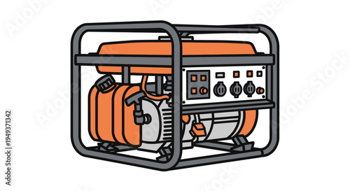 Portable orange gas powered generator machine.