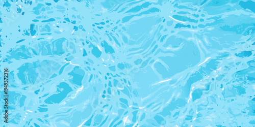 Abstract turquoise water surface with rippling light and dynamic patterns