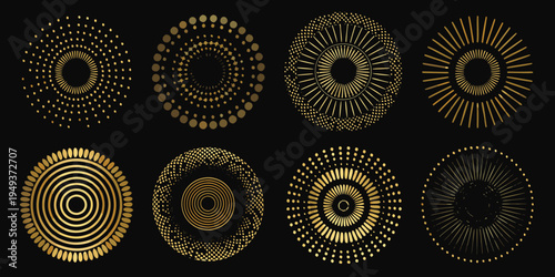 Golden geometric patterns a collection of circular and radial designs