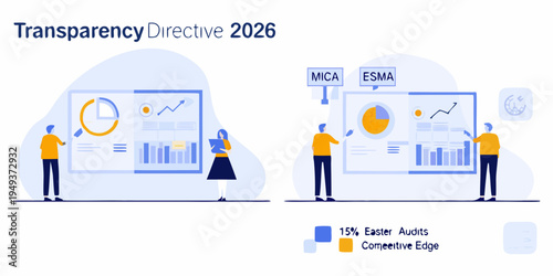 Illustrative depiction of transparency directive 2026 with data analysis