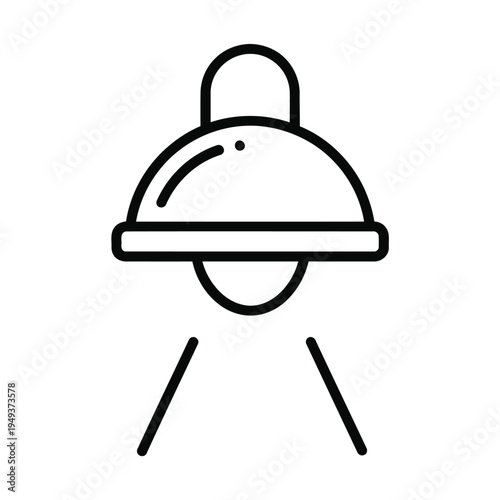 Simple line drawing of covered serving dish icon