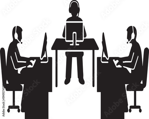 Gamer LAN Party Friends Gaming Silhouettes Vector