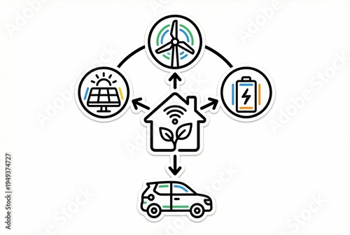 Integrated Sustainable Ecosystem for Renewable Energy Generation with Solar Panels, Wind Turbines, Battery Storage and Smart Home Technology