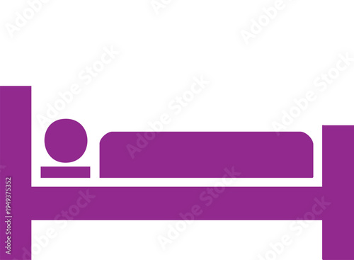 Purple of person lying on bed viewed from side sleeping rest