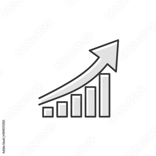 Increasing business growth chart graph.