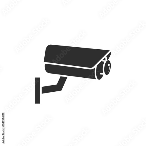 Security camera on a wall bracket.