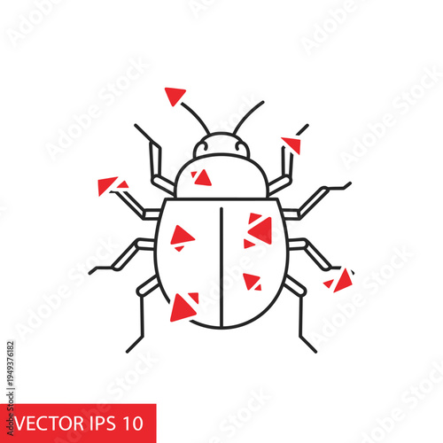 Detailed illustration of a beetle insect.