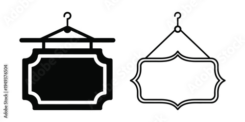 Two hanging sign templates with different designs