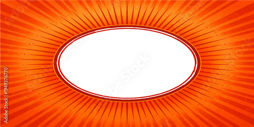 Bright solar energy abstract vector illustration featuring a circular sun frame with orange rays and glowing fire elements on a summer yellow background