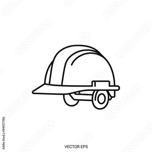 Hard hat with safety goggles on.