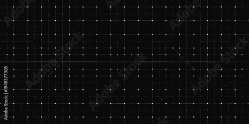 Black background with a regular grid of small bright white dots