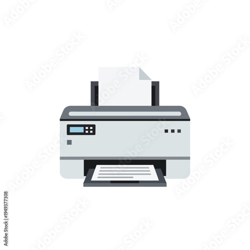 Office printer with paper output.