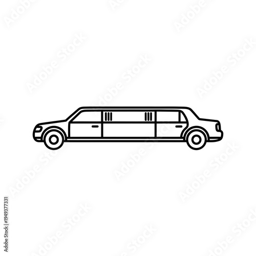 Elegant Stretch Limousine Simple Outline Icon vector illustration