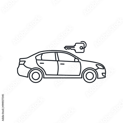 Car with a key on top.