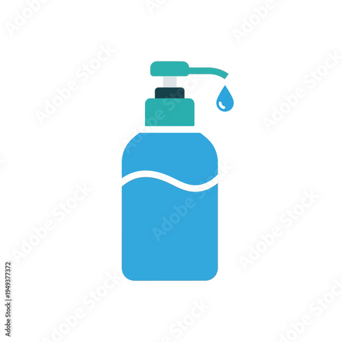 Hand sanitizer bottle with pump.