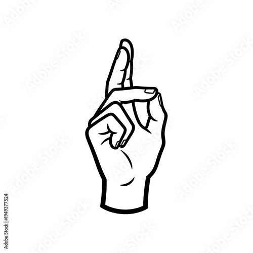 Hand Gesture Symbol Index Finger Pointing Up vector illustration