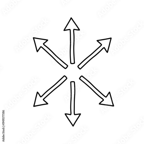 Six-Pointed Star of Arrows vector illustration