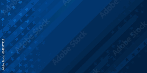 Abstract blue background with diagonal stripes and scattered white stars