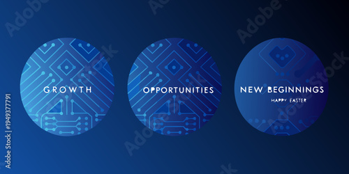 Digital easter eggs displaying growth opportunities and new beginnings