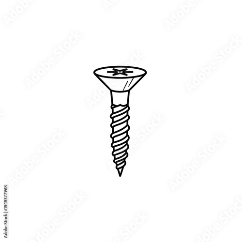 Wood Screw vector illustration