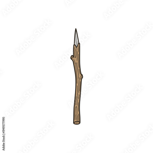Sharpened Wooden Stick vector illustration