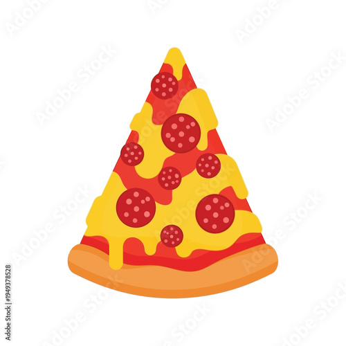 Slice of pepperoni pizza cheese.