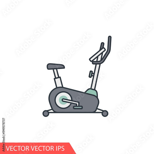 Stationary exercise bike for fitness training.