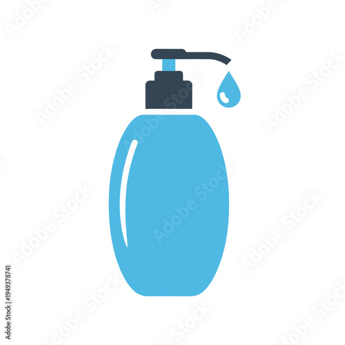 Hand sanitizer bottle with pump.