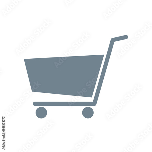Shopping cart icon on white background.