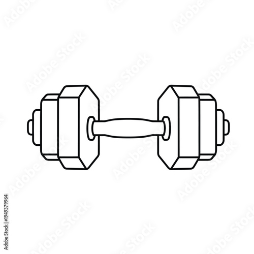 Dumbbell weightlifting fitness equipment closeup.