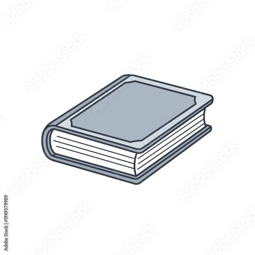 A closed hardcover book with pages.