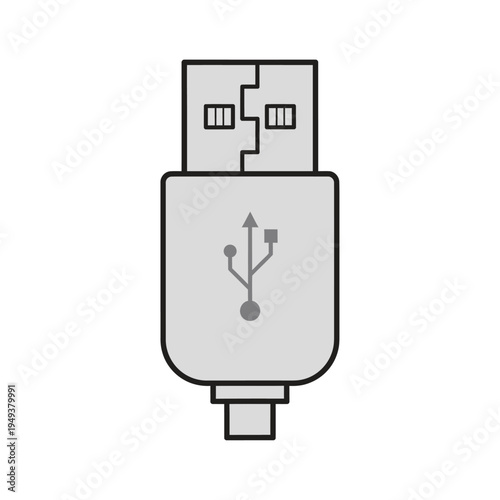 USB connector plug close up view.