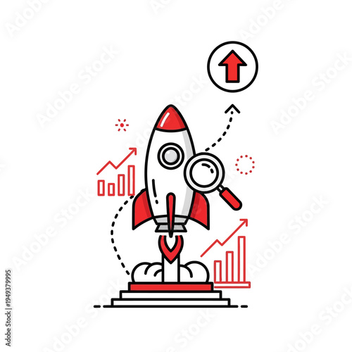 Rocket Ship Launching Upward Successfully.