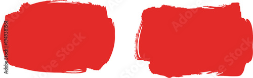 abstract brush Two red brush strokes on white background