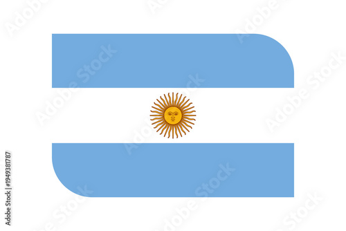 Argentina flag icon with rounded corners on transparent background
