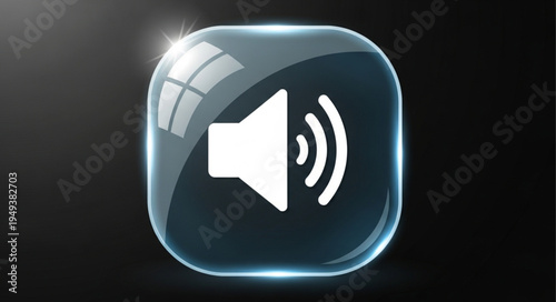 Glossy Volume Icon Representing Sound and Audio Control.