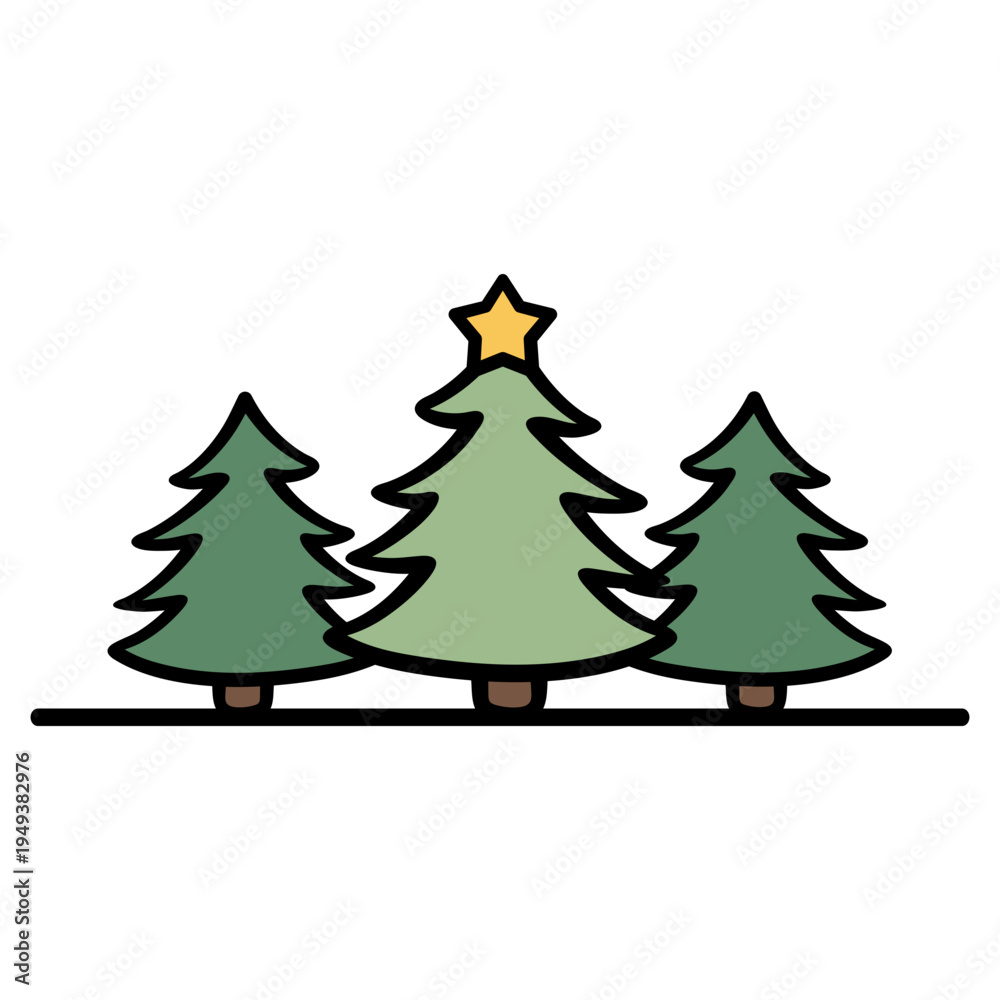 Obraz premium Christmas Tree Border Frame