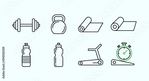 Fitness equipment vector illustration
