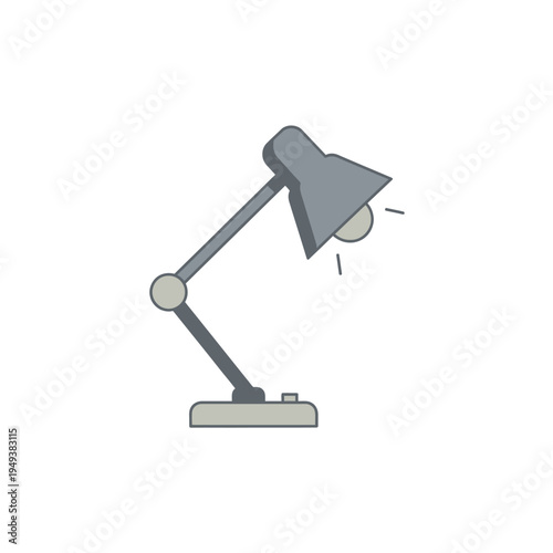Desk lamp with adjustable arm standing.